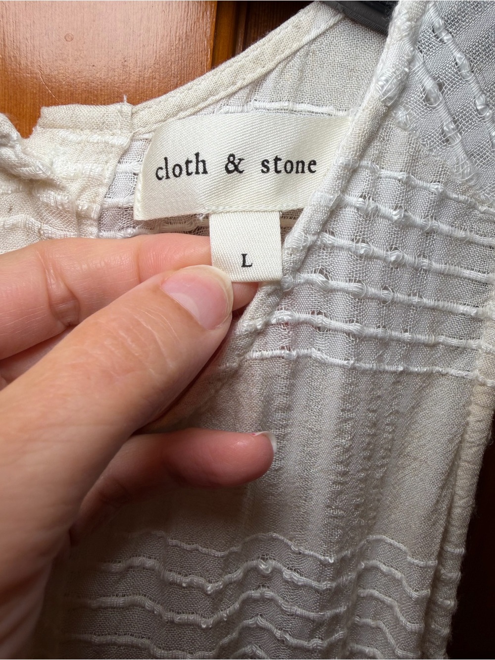Evereve Cloth & Stone Cream Textured Sleeveless Tank Top size L - Picture 7 of 16